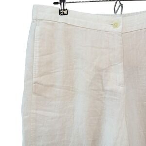 J. JILL 100% Linen Wide Leg High Rise‎ Trouser Pants NWT • XL • white